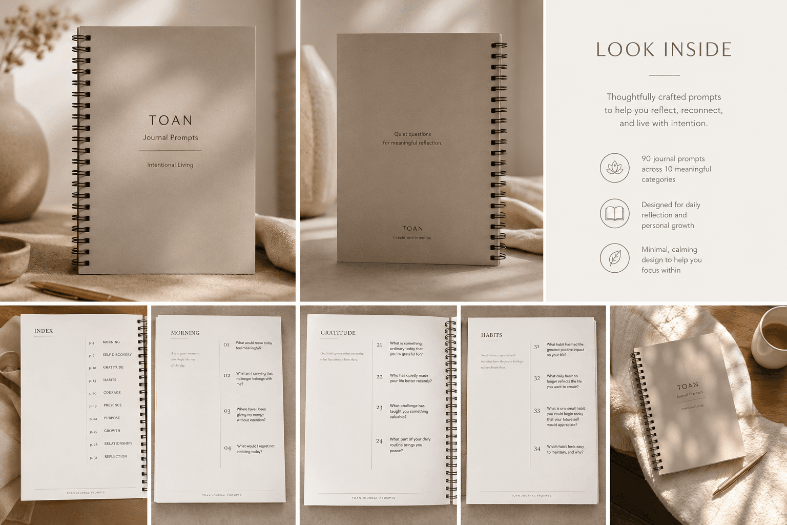 TOAN Journal Prompts editorial spread